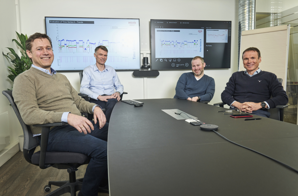 F.v. Thor Steinsland (Technical Manager), Øyvind Reksten (Managing Director), Oskar Leirgulen (Operations Manager), Morten Leikvoll (CEO)